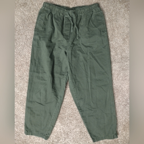 Fashion Bug Pants - Fashion Bug Olive Green Wide Leg Drawstring Pants 18-20W